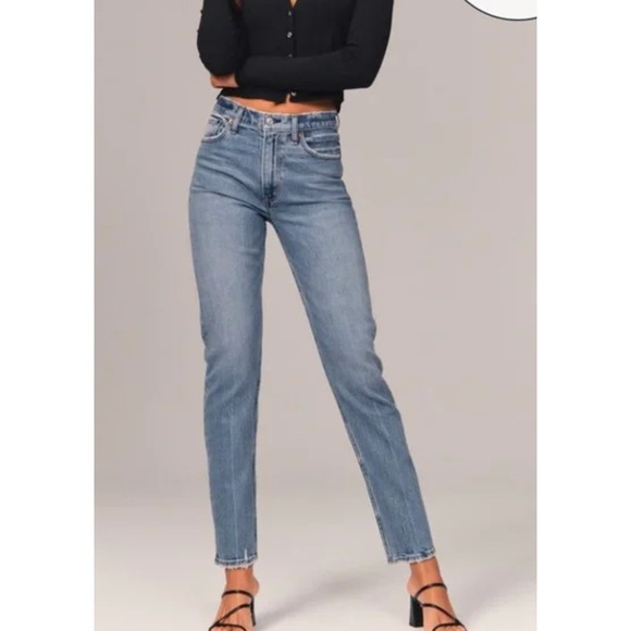 Abercrombie & Fitch Denim - Abercrombie Fitch Jeans Womens Size 27 4 Short Blue The Mom High Rise Curve Love